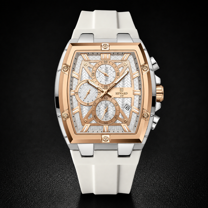 REWARD VIP | Premium Luxury Rose Gold & White | Men’s Chronograph Watch.