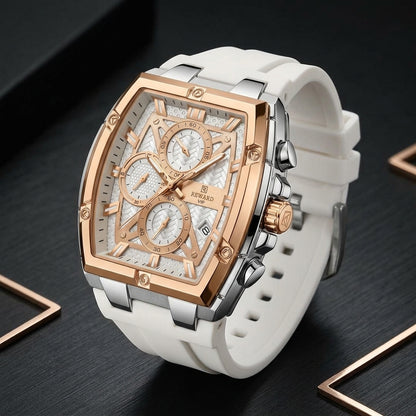 REWARD VIP | Premium Luxury Rose Gold & White | Men’s Chronograph Watch.
